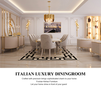 Juego de Comedor de Lujo Moderno con Mesa Rectangular de Mármol Blanco y Sillas de Terciopelo para 10 Personas, Muebles Personalizados para Comedor de Villa