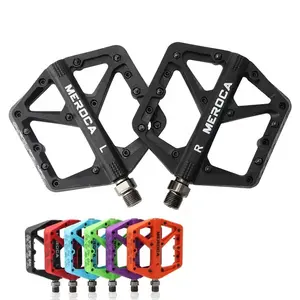 Meroca pedal de bicicleta mtb, pedal de rolamento de bicicleta de montanha, nylon, leve, antiderrapante, tamanho extra grande, downhill para homens, pés grandes