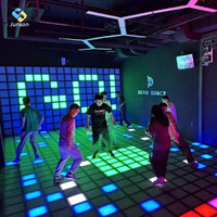 Aire de jeux intérieure, piste de danse LED illuminée 30x30cm, jeu interactif, dalles de sol interactives à pixels