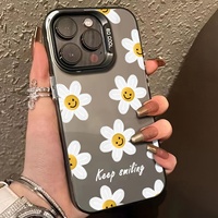 Coque de Téléphone en TPU à Motif Os de Main Dessin Animé pour iPhone 11 12 13 Pro Max 14 Pro Max 15 avec Fleurs