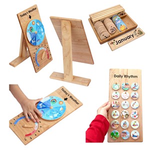 Montessori Enfants Éducation Précoce <span class=keywords><strong>Calendrier</strong></span> Météorologique <span class=keywords><strong>en</strong></span> <span class=keywords><strong>Bois</strong></span> pour Enfants Cadeaux - Product Image 6