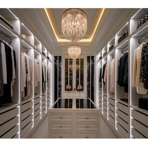 Systèmes de dressing encastré modernes de luxe en bois massif avec éclairage intégré - Product Image 6
