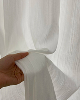 Voilages blancs transparents et propres en tissu lin/polyester, écologiques, pour fenêtres françaises dans le salon