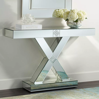 Offre Spéciale Console miroir luxe diamant écrasé en verre argenté de haute qualité avec miroir