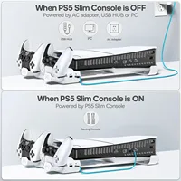 Support de refroidissement horizontal pour console PS5 Slim, chargeur de manette PS5 Slim pour Playstation 5 Slim Disc & Digital Edition