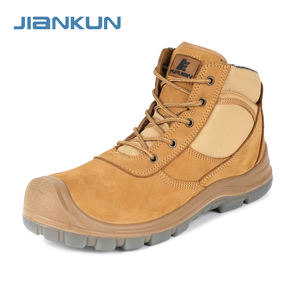 Vente en gros de chaussures de sécurité JIANKUN haute performance pour hommes bottes de travail de randonnée en cuir nubuck tendance avec bout en acier anti-écrasement et anti-crevaison - Product Image 1