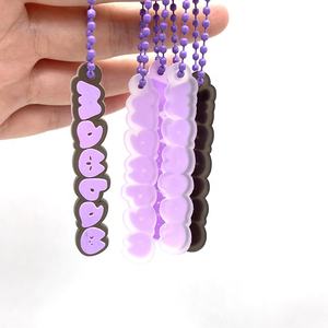 YYX alta calidad personalizado PVC 2D 3D letras Siamese Stitch cuero táctico mosquetón silicona muñequera llavero - Product Image 6