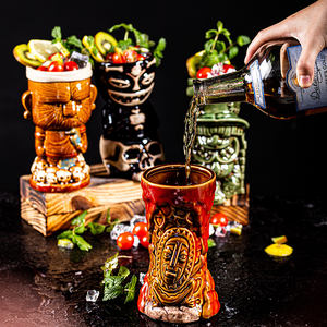 Vaso de Cóctel Cosmopolitan Estilo Americano Vintage, Cerámica Popular con Estatuilla de Buda Esqueleto, Diseño Muy Atractivo - Product Image 2