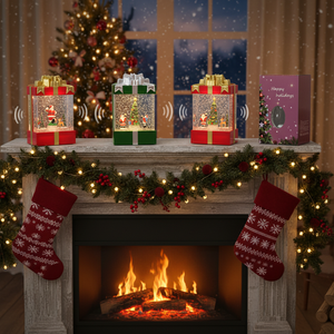 LED Christmas Gift Set 5\"X3.2\"X8\" <b>Decorative</b> <b>Lighting</b> with Musical Feature 6PCS/CS - Product Image 3