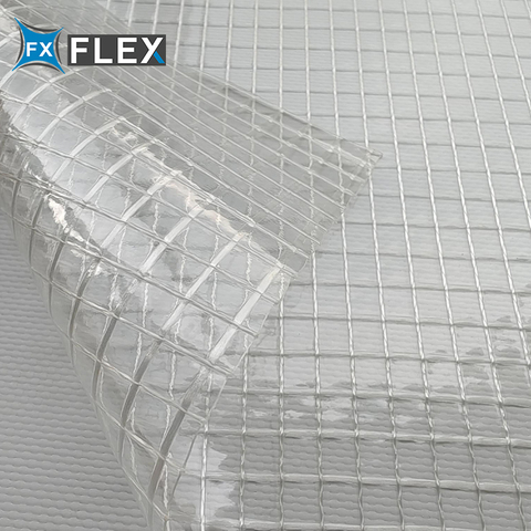 PVC Laminated Polyester Clear Plastic Tarpaulin 400g Outdoor 0.55mm Clear PVC Tarpaulin Transparent PVC Tarpaulins Mesh Material