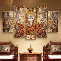 Art décoratif éléphant : Élégante décoration murale thaïlandaise pour salon ; Murale de salle à manger de style thaïlandais et d'Asie du Sud-Est