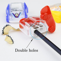 Offres Spéciales mignon en plastique transparent tajadores de lpiz con diseo coupe-crayon voiture forme taille crayons école taille-crayon pour les enfants