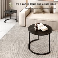 Table basse moderne de style européen pour petit appartement Table d'appoint en métal de luxe légère pour chambre à coucher et salon