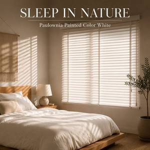 Persianas Venecianas Horizontales de PVC Blanco, Lamas de 50 mm, Cinta Adhesiva, Bloqueo de Rayos UV, Control de Privacidad, Integradas <span class=keywords><strong>para</strong></span> Dormitorio, Tamaño Personalizado, OEM, ODM - Product Image 1