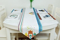 Décoration de la maison Table à manger rectangulaire Eid Mubarak fournitures de fête Ramadan nappe musulmane ensemble de chemin de Table 5 pièces