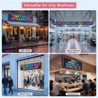 Bannière LED, Affichage de messages défilants via application, Panneau électronique RGB pour publicité en vitrine, intérieur/extérieur