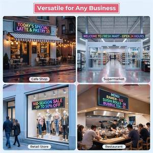 Bannière LED, Affichage de messages défilants via application, Panneau électronique RGB pour publicité en vitrine, intérieur/extérieur - Product Image 4