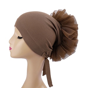 Capuchon intérieur volumateur en coton Offre Spéciale <span class=keywords><strong>d</strong></span>'usine Malaisie Undearcap Hijabs Flower <span class=keywords><strong>Bonnet</strong></span> Muslim Women Ramadan - Product Image 5