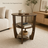 Table basse ronde en bois moderne personnalisable - Meuble de salon minimaliste et durable