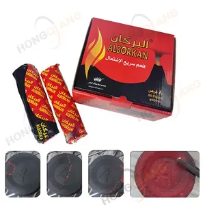 HongQiang Europe Hot Sale Size OEM Package Quick Lighting Round Charcoal for Incense Hookah Cube Coking Coal