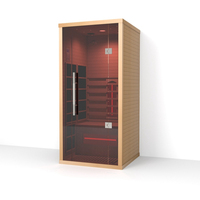 Sauna infrarouge en bois d'hemlock pour 1 personne, sauna infrarouge intérieur