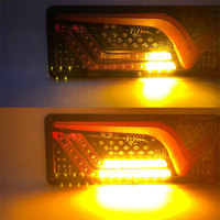 12/24V LED dynamique feu arrière de camion clignotant feux de freinage arrière lampe de signalisation de recul remorque camion Bus camping-car caravane