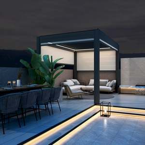 Hanrui esterno motorizzato feritoia luce LED <span class=keywords><strong>per</strong></span> Patio esterno Pergola Gazebo & padiglione con <span class=keywords><strong>staffe</strong></span> e supporti compositi - Product Image 6