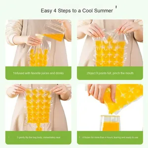 Petits bacs à glace jetables en PE auto-scellants de qualité alimentaire pour la fabrication de boîtes à glace aux fruits de la passion Sacs à glace jetables faits <span class=keywords><strong>maison</strong></span> - Product Image 3