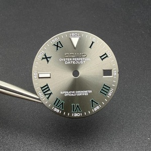 Piezas de Reloj, Esfera Gris de 28.5mm, Índices Romanos, Accesorios Modificados, Compatible con Movimiento Japonés NH35/36 - Product Image 2