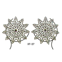 Autocollants de gros en strass pour mamelons, bijoux corporels en acrylique pour festivals et carnavals, autocollants temporaires en cristal