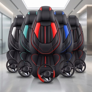 Housses de siège auto en cuir Rush Line, ensemble complet, toutes saisons, style sportif et luxueux, respirantes, intérieur de voiture haut de gamme, universelles - Product Image 3