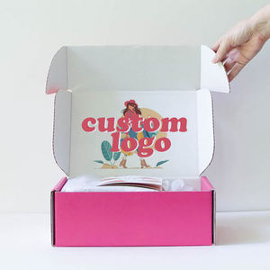 Custom Printing Oem Wholesale Price pink Large Shipping Colored Mailer Shoe Gift Box <strong>12x10</strong> Logistics with Gold Foil logo - Product Image 2