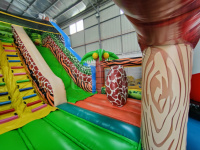 Toboggan aquatique détachable d'enfants gonflables extérieurs commerciaux de terrain de jeu tropical à vendre la partie sautant le toboggan gonflable de château