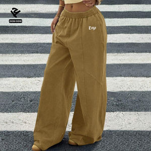 Pantalones Deportivos Personalizados F5786 para <span class=keywords><strong>Mujer</strong></span>, Pantalones de Chándal, Ropa Femenina, Pantalones Anchos, Pantalones Holgados con Cordón, Pantalones para <span class=keywords><strong>Mujer</strong></span> - Product Image 4