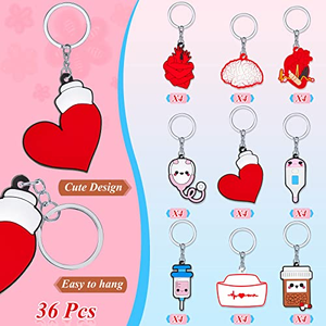 Custom 3D Silicone Customised Soft PVC Rubber Keyholder Kawaii Cute Medicine Cartoon Keyring Medical Nurse Week Gift Keychains - Product Image 2