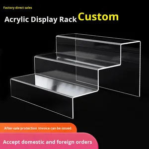 <strong>Acrylic</strong> <strong>Display</strong> <strong>Rack</strong> Support Customized Layers Transparent <strong>Acrylic</strong> Ladder Storage <strong>Rack</strong> For Goods <strong>Display</strong> - Product Image 2