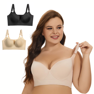 Soutien-gorge grande taille de haute qualité Evenyoung avec maintien dorsal, sous-vêtements de couleur unie, lingerie rembourrée, soutien-gorge <span class=keywords><strong>push</strong></span>-<span class=keywords><strong>up</strong></span> pour femmes - Product Image 1