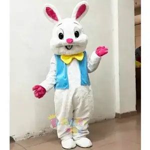 兔子吉祥物复活节兔子服装成人化装白色成人复活节兔子吉祥物万圣节派对活动步行服装