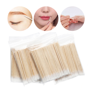 Bâtonnets de coton en bois pour le nettoyage du nez, des lèvres, des oreilles et du visage, pour le démaquillage, la beauté et les tatouages - Vente en gros - Product Image 2