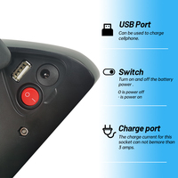 Batterie de vélo électrique au lithium personnalisée 36V 48V Tiger Shark 5 13Ah 15Ah 17.5Ah 30A BMS 1000 cycles de vie avec chargeur