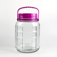 Bocal en verre de cornichons de grande taille 3L avec poignée en plastique couvercle bocal de fermentation large bouche hermétique couvercles de bec verseur en plastique