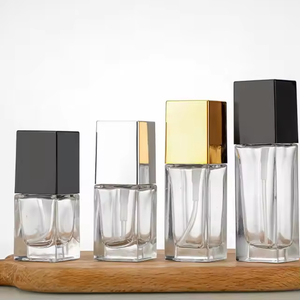 Botella de Vidrio Cuadrada de 30 ml para Cosméticos, Portátil, Vacía, para Loción o Base de Maquillaje, con Tapa de Madera, Venta al Por Mayor - Product Image 5