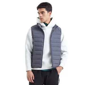 Winter men inflatable down vest custom logo puffer vest lightweight jacket clothing manufacturer