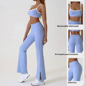 <span class=keywords><strong>Ensemble</strong></span> de sport 3 pièces respirant et ajusté effet seconde peau pour <span class=keywords><strong>femme</strong></span>, taille élastique, short uni, idéal pour le yoga et les activités sportives en extérieur - Product Image 2