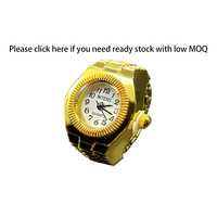 Jam Tangan Cincin Minimalis Y2K Mini Dial Quartz Baja Tali Elastis Punk Perak
