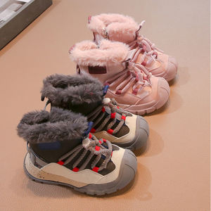 2024 nuevas <span class=keywords><strong>botas</strong></span> de invierno gruesas y cálidas Unisex para niños, botines antideslizantes con <span class=keywords><strong>cordones</strong></span> para niñas, zapatos de invierno para niñas - Product Image 6