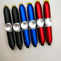 Beliebter multifunktion aler Mini-Kunststoff-Zappel-Spinner-Stift mit LED-Licht 1,0mm Schreib breite Geschenk Neuheit Werbe stift