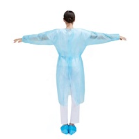 Blouse d'isolement jetable non tissée verte imperméable en PPE pour femme, idéale pour visiteurs et laboratoire