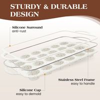 Moule à muffins en silicone SILIKOLOVE Factory 12/24 avec cadre renforcé en métal, taille standard avec poignée, antiadhésif