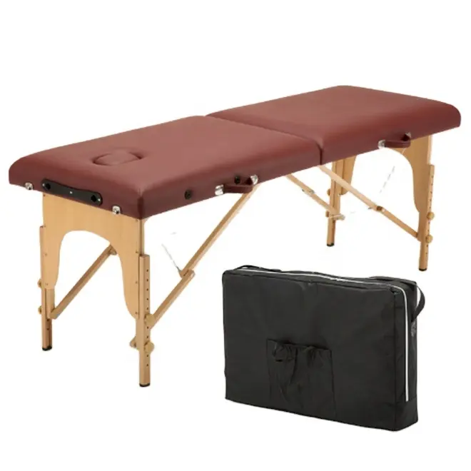 Table de Massage Lit de Massage Lit de Spa 84 Pouces de Long Portable 2 Pliable Avec Mallette de Transport Table Hauteur Réglable Lit de Salon Berceau Visage